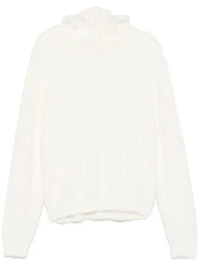 Charles Jeffrey Loverboy Fluffy Ears Balaclava Jumper In Neutrals