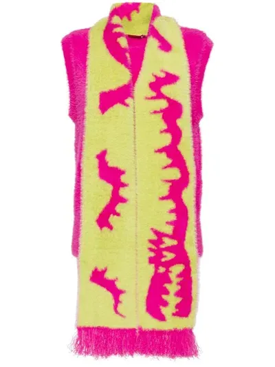 Charles Jeffrey Loverboy Fluffy Scarf Vest In Pink