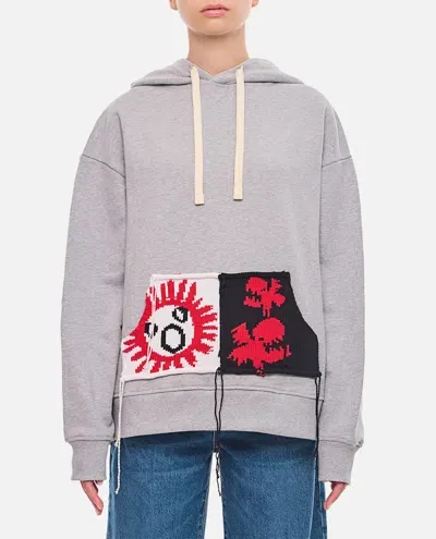 Charles Jeffrey Loverboy Patch Rabbit Ears Hoody In Grey