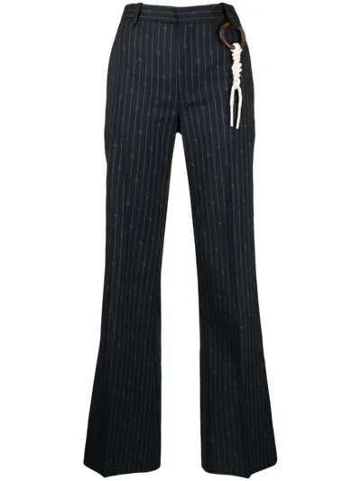 Charles Jeffrey Loverboy Pinstripe Straight-leg Trousers In Blue