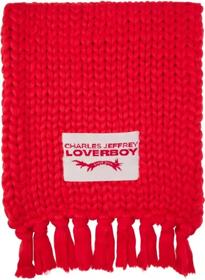 Charles Jeffrey Loverboy Red Supa Massive Scarf