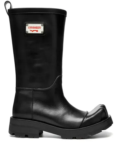 Charles Jeffrey Loverboy Sheathed Moggies Boots In Black