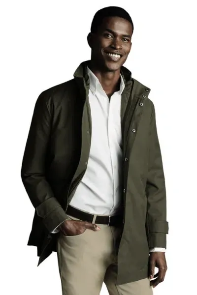 Charles Tyrwhitt 3 In 1 Rain Jacket With Detachable Vest In Olive Green