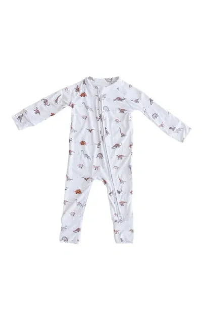 Charlie Lou Baby Kids' ® Neutral Dinosaurs Double Zipper Covertible Romper In White