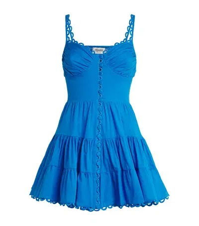 Charo Ruiz Cotton-blend Angy Mini Dress In Blue