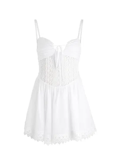 Charo Ruiz Ibiza Paulette Cotton-blend Mini Dress In White