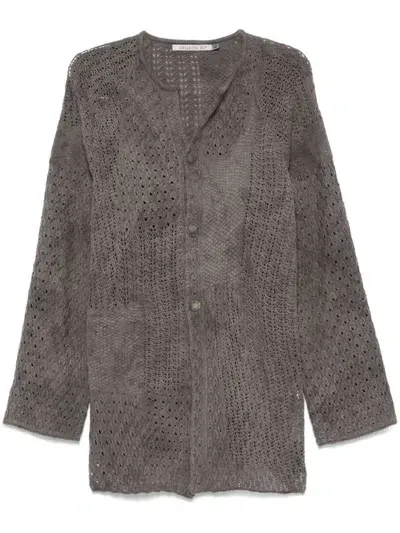 Chiahung Su Open-knit Cardigan In Grey