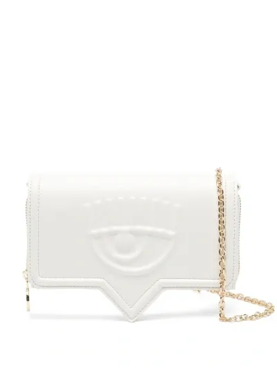 Chiara Ferragni Eyelike Chain Wallet In White