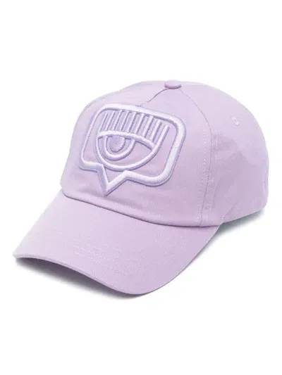 Chiara Ferragni Eyelike-motif Baseball Cap In Violett