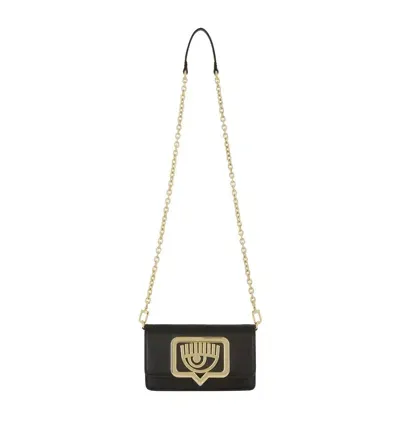 Chiara Ferragni Eyelike-plaque Cross Body Bag In Black