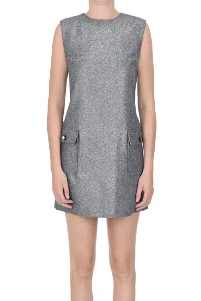 Chiara Ferragni Flannel Dress With Lurex In Silver