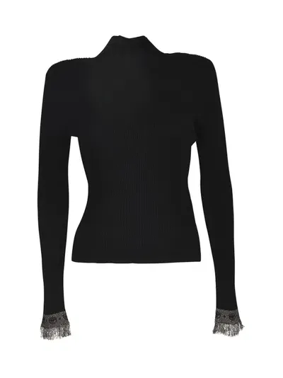 Chiara Ferragni Logomania Knit Turtleneck Jumper In Black