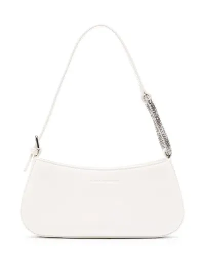 Chiara Ferragni Rhinestone-embellished Trapeze Shoulder Bag In White