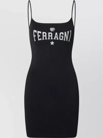 Chiara Ferragni Black Cotton Blend Dress