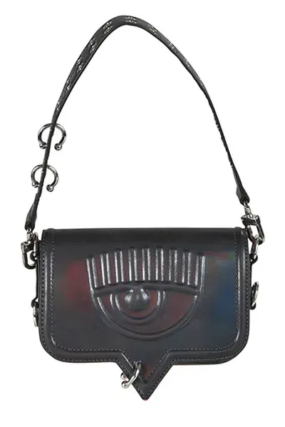 Chiara Ferragni Small Piercing Eyelike Shoulder Bag In Black