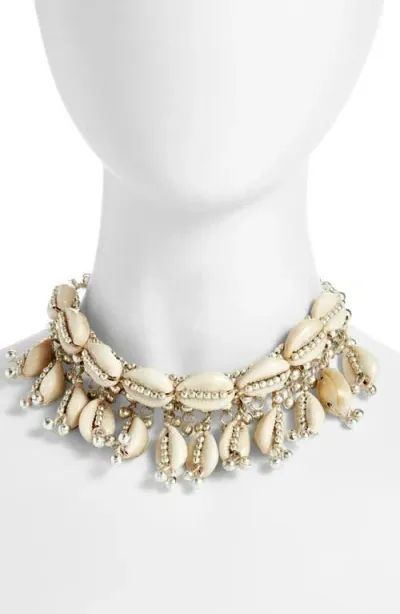 Child Of Wild Lakshmi Shell Choker In Silver