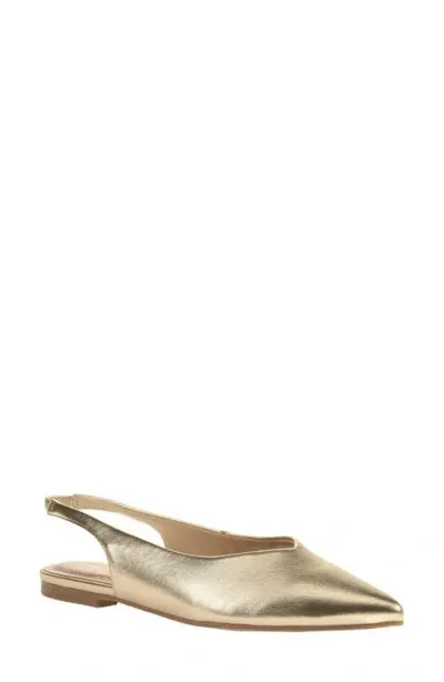 Chinese Laundry Hadiya Pointed Toe Slingback Flat In Gold