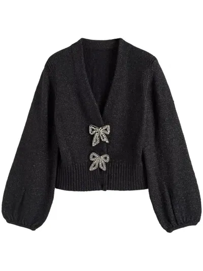 Chinti & Parker Bow-brooch Cardigan In Black