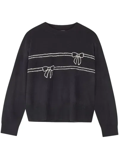 Chinti & Parker Bow Sweater In Black