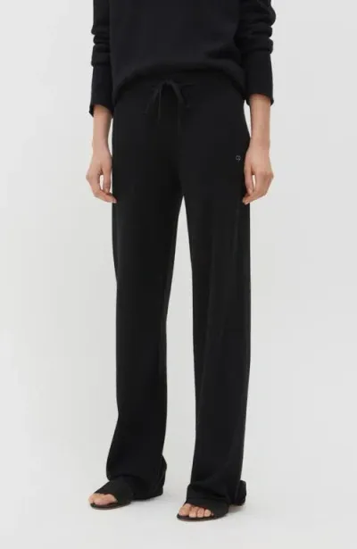 Chinti & Parker Navy Cashmere Wide-leg Pants In Black