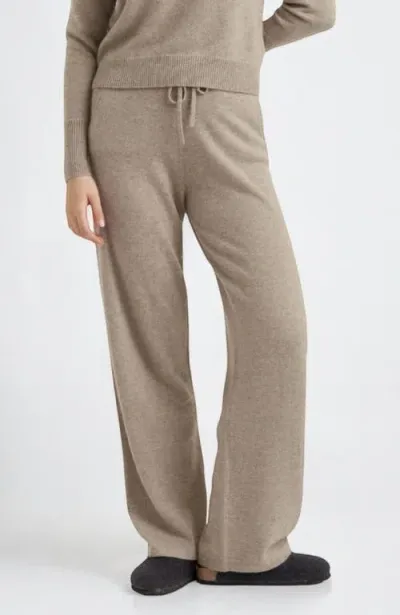 Chinti & Parker Pure Cashmere Wide Leg Pants In Soft Truffle