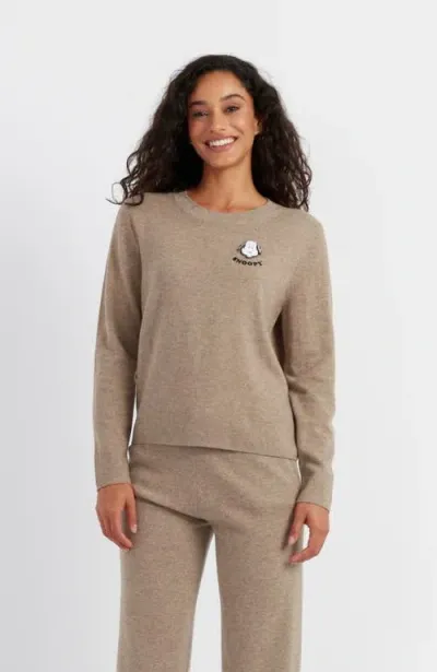 Chinti & Parker Snoopy Badge Wool Cashmere Sweater In Camel