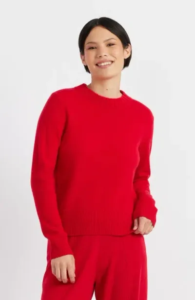 Chinti & Parker Wool & Cashmere Cropped Sporty Sweater In Velvet Red