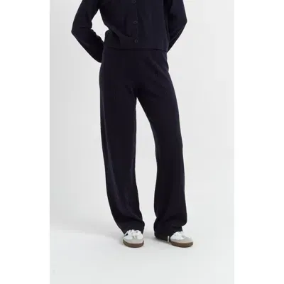 Chinti & Parker Wool & Cashmere Wide Leg Track Pant In Navy