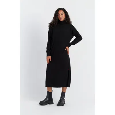 Chinti & Parker Wool-cashmere Rollneck Dress In Black