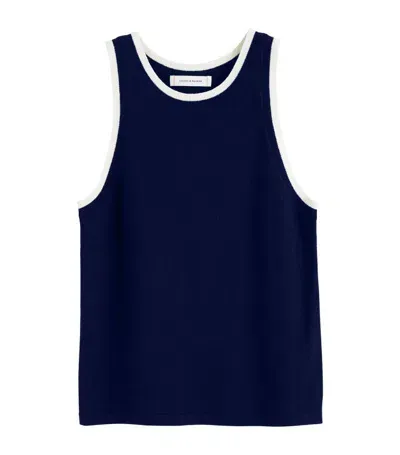 Chinti & Parker Cotton-linen Breton Vest In Blue