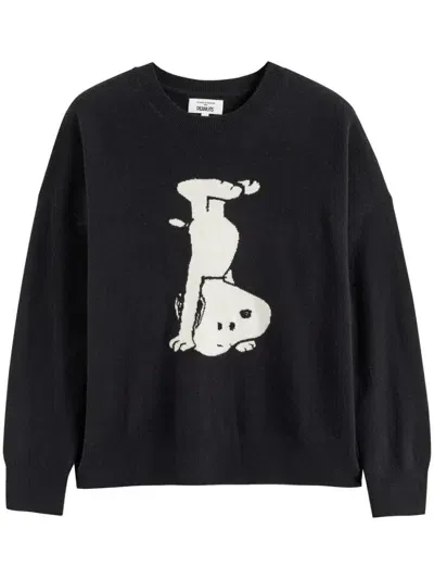 Chinti & Parker Handstand Snoopy Sweater In Schwarz