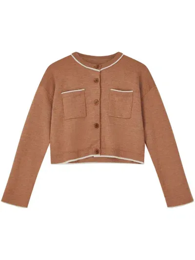 Chinti & Parker Jeanne Milano Cardigan In Brown