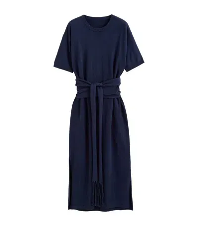 Chinti & Parker Monaco Organic Cotton Midi Dress In Blue