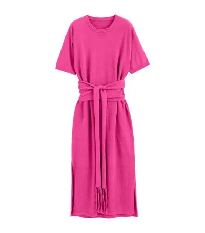 Chinti & Parker Monaco Organic Cotton Midi Dress In Pink