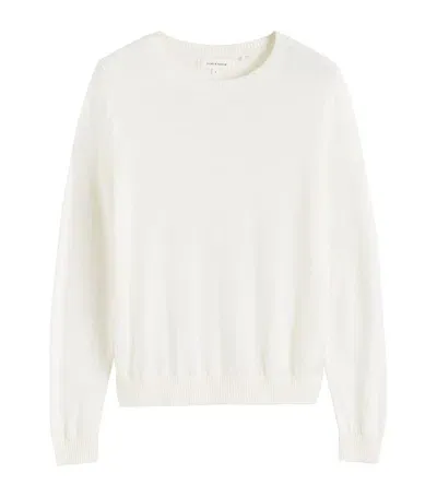 Chinti & Parker The Crop Cashmere Jumper In Weiss