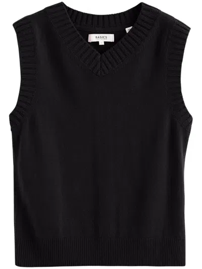 Chinti & Parker V-neck Knitted Top In Black