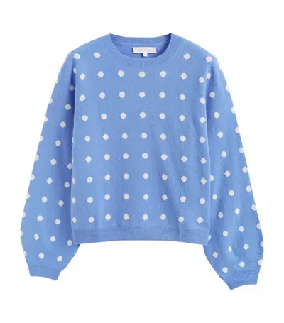 Chinti & Parker Wool-cashmere Spot Sweater In Blue