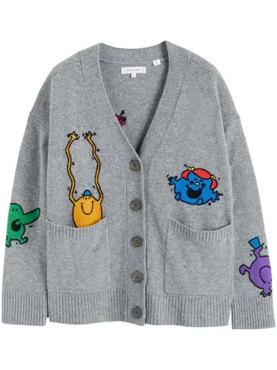 Chinti & Parker X Mr. Men & Little Miss Knitted Cardigan In Grey