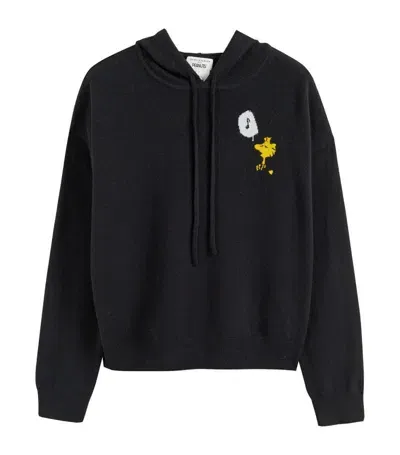 Chinti & Parker X Peanuts Wool-cashmere Hoodie In Black