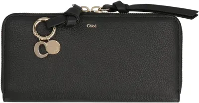 Chloé Alphabet Leather Wallet In Black