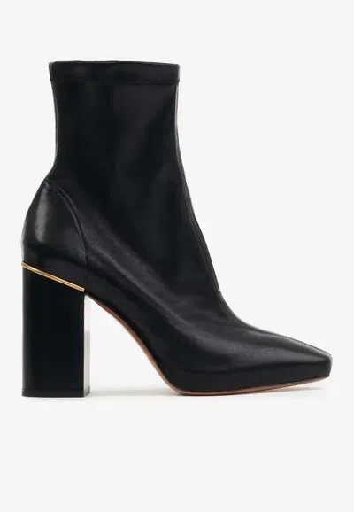 Chloé Ambre 95 Nappa Leather Ankle Boots In Black