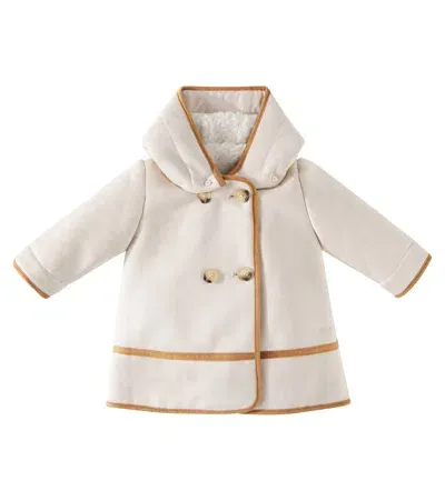 Chloé Baby Faux Suede Coat In Neutral