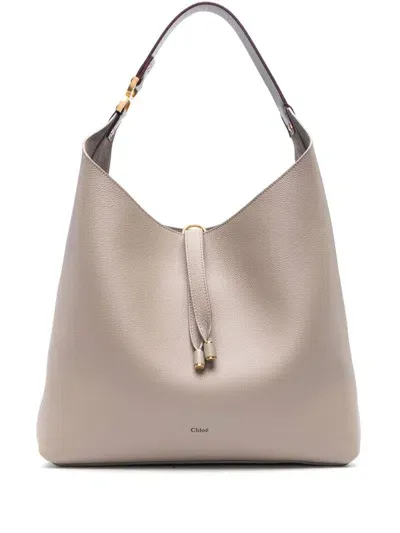 Chloé Marcie Small Shoulder Bag In Grey