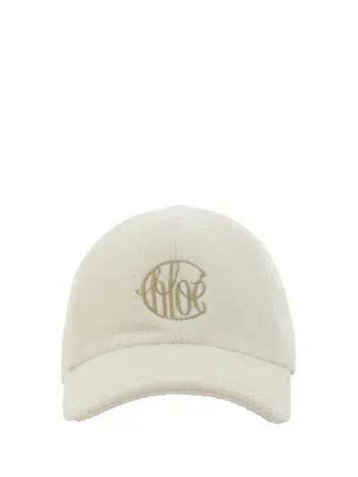 Chloé Baseball Cap In Dusty White