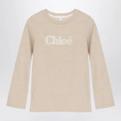 Chloé Kids' Beige Cotton Jersey With Logo