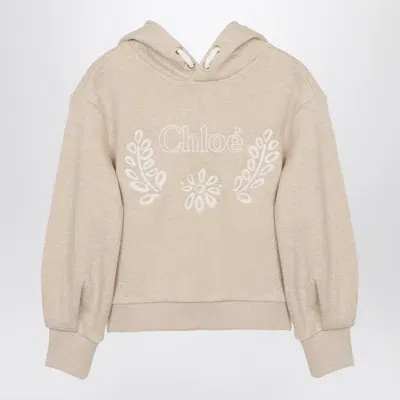 Chloé Kids' Beige Hoodie With Logo