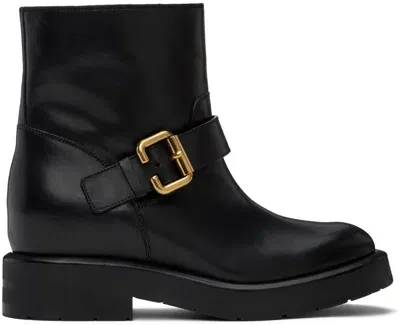 Chloé Coddington Black Ankle Boots With Paddington Buckle In Leather Woman