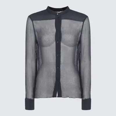 Chloé Black Silk Shirt In Gray