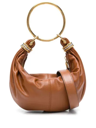 Chloé Small Leather Bracelet Hobo Bag In Brown