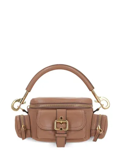 Chloé Camera Bag Small Leather Shoulder Bag In Beige